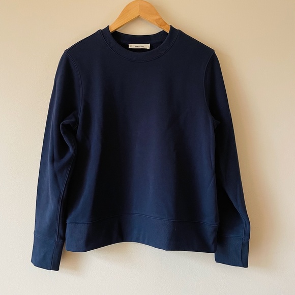 NWOT Everlane off duty terry crew sweatshirt size S small navy blue - Picture 2 of 8
